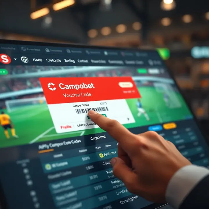 Illustration showing a digital coupon code being applied on a betting platform interface