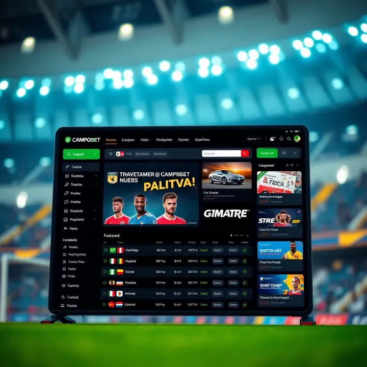 Dashboard of Shop Campobet showing navigation menu and featured products
