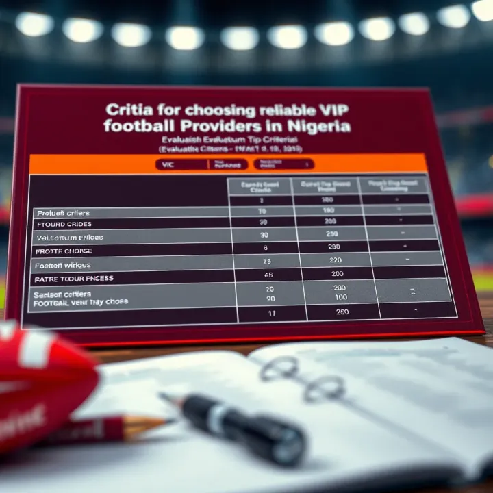 Chart showing evaluation criteria for selecting reliable football tip providers in Nigeria